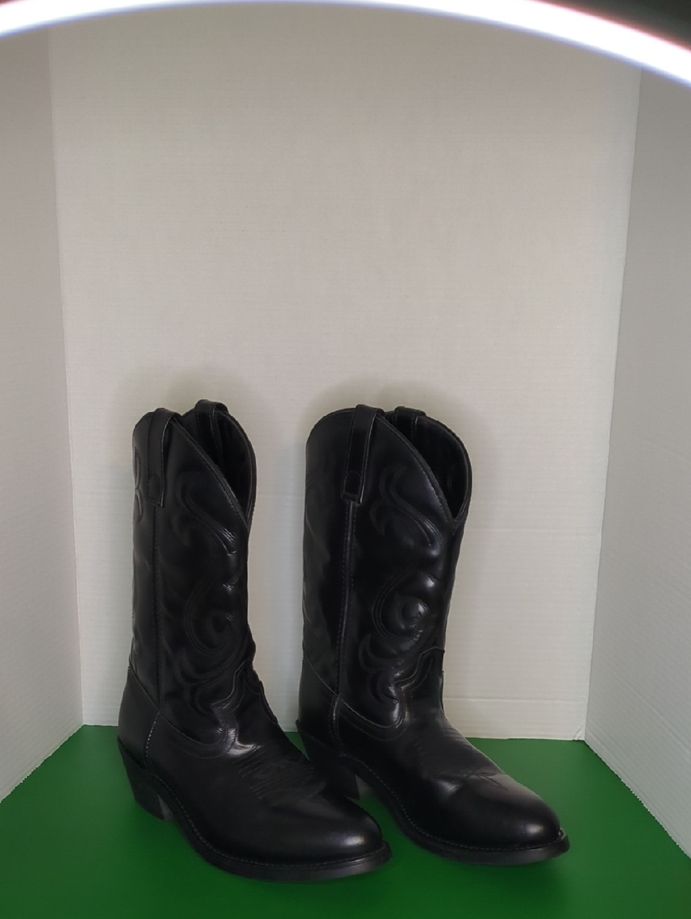 Black Men's Western Leather Boots - Brand Unspecified